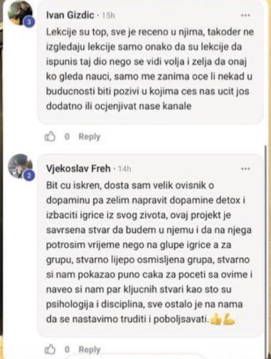 Komentari Ivana i Vjekoslava u grupi